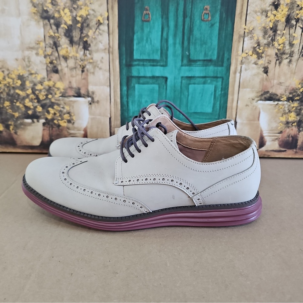 Cole Haan tan nubuck C29775 Original Grand Wingtip Oxfords US Mens sz 10 M